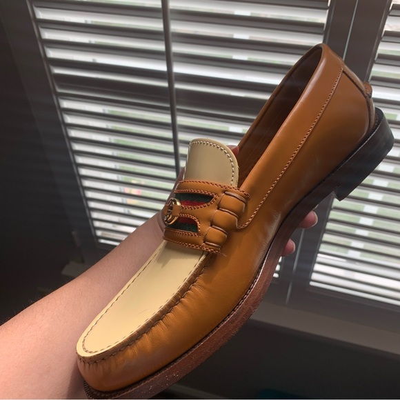 Men Gucci Interlocking G two-tone loafers SZ 7 - Picture 8 of 9